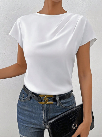 Essnce Solid Batwing Sleeve Blouse