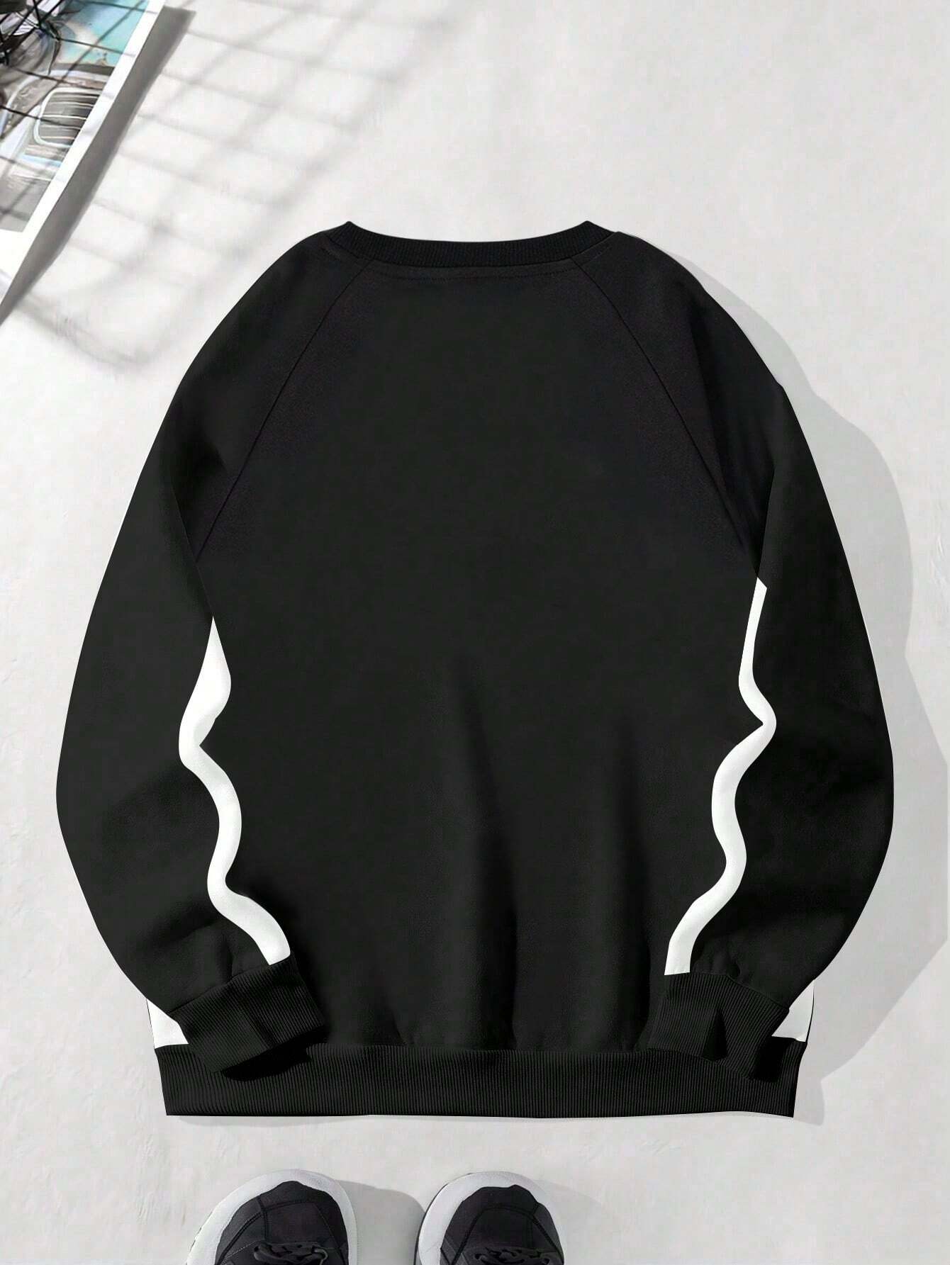 Bold “SINCERE” Graphic Colorblock Sweatshirt