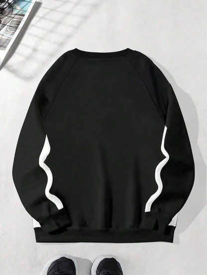 Bold “SINCERE” Graphic Colorblock Sweatshirt